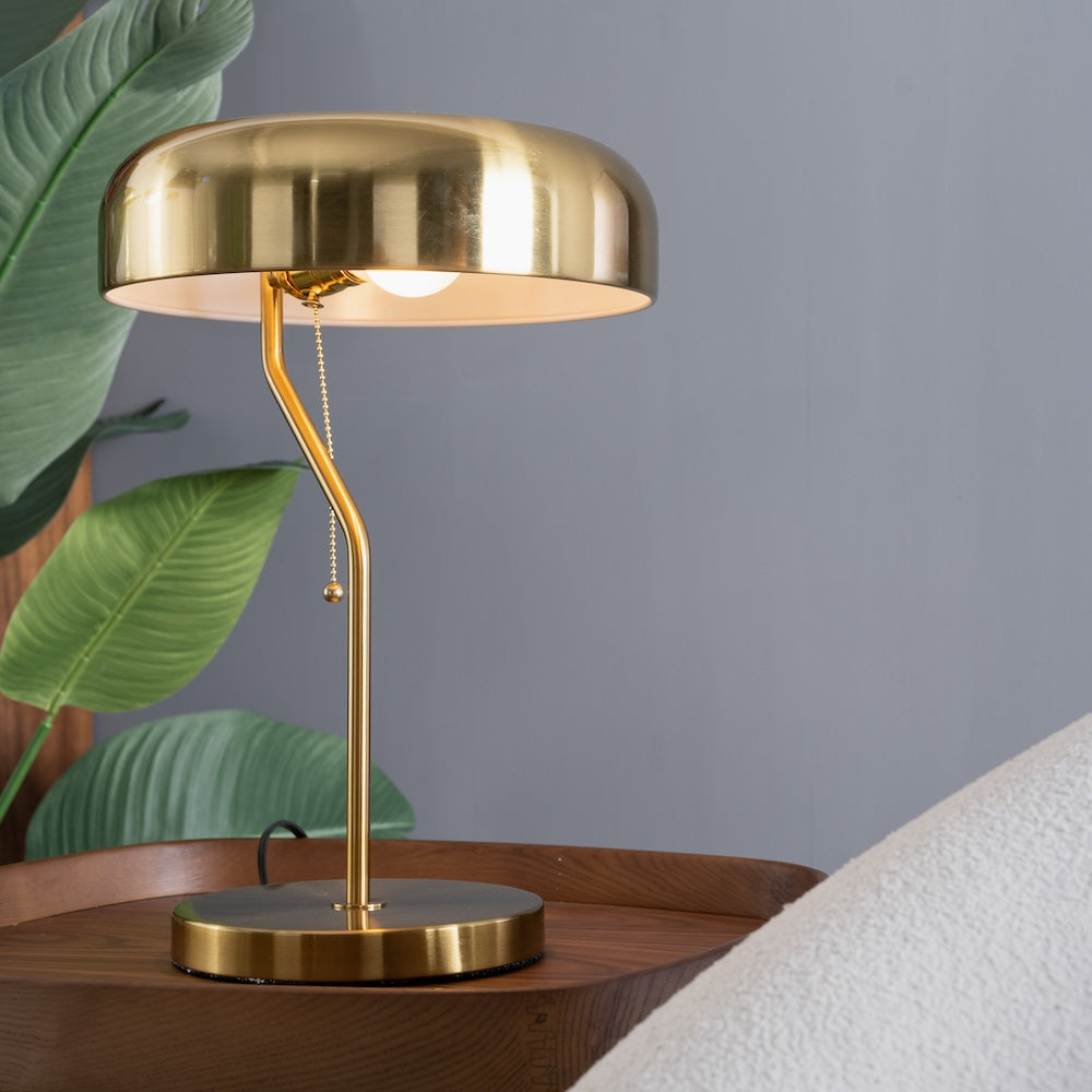Metro Table lamp with Gold outer and White inner