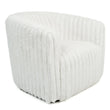 Mira White Soft Plush Fabric Swivel Chair