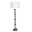 Nimbus Brushed Nickel Floor Lamp with 3-Way Rotary Switch Clear Glass Body  Metal Base