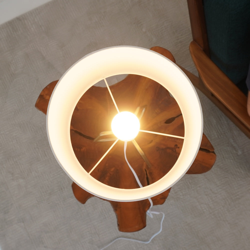 Optima Marble Lampshade Table Lamp - Bronze