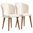Parsons Beige Velvet Dining Chair - Set of 2