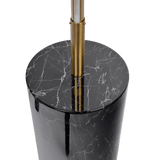 Prism Brassed Gold LED Floor Lamp with On/Off Switch Faux Marble Base