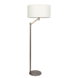 Serene Brushed Nickel Floor Lamp with Rotary Switch Metal Base White Linen Shade
