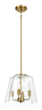 Soiree Four Candle Lights Pendant With Clear Glass - Satin Brass