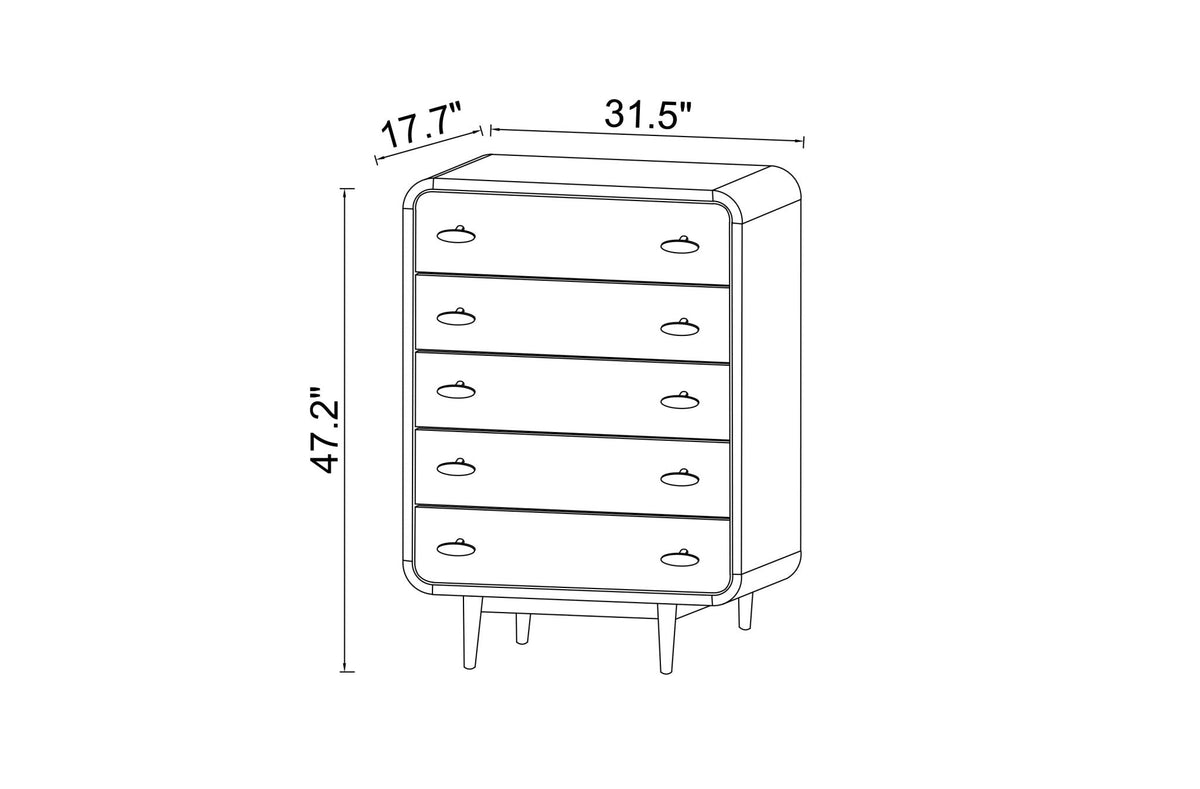 Stein Mid Century Modern Dresser (5 Drawers)