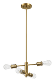 Trellis Four Lights Modern Gold Chandelier Vintage Pendant Fixture for Living Room Dining Kitchen 15"W × 6.75"H
