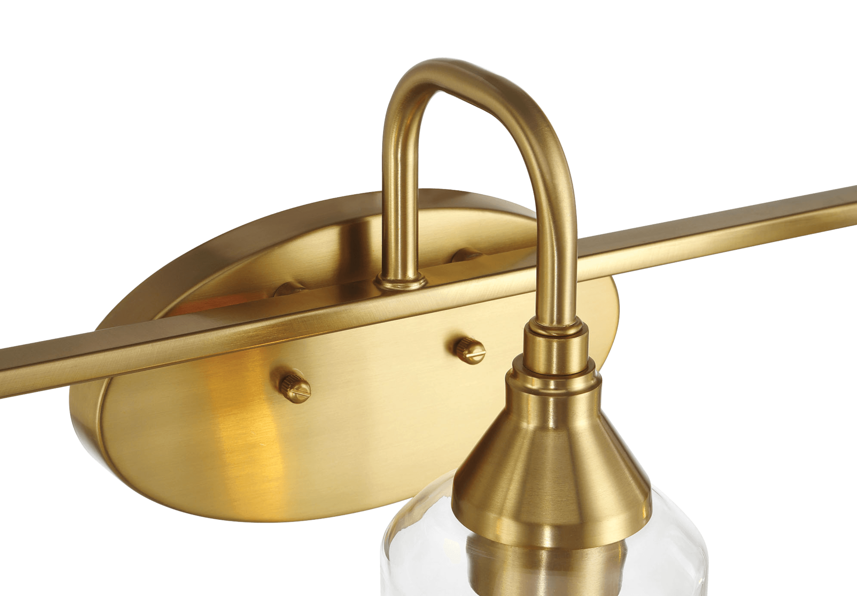 Twilight Three Lights Brushed Gold Contemporary Vanity Light 22"W × 10"H × 7.48"E with Clear Glass