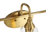 Twilight Three Lights Brushed Gold Contemporary Vanity Light 22"W × 10"H × 7.48"E with Clear Glass