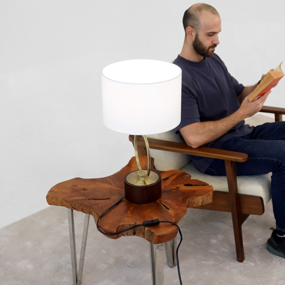 Grid Metal Circular Table Lamp