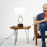 Grid Metal Circular Table Lamp