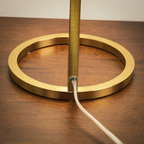 Velvet Globe Table Lamp White Opal Glass with Dimmer Switch Inline