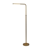 Verve Brassed Gold Floor Lamp with On/Off Switch Adjustable Led Round Base