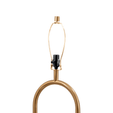 Vivid Brass Ring Base Floor Lamp with Large White Drum Shade