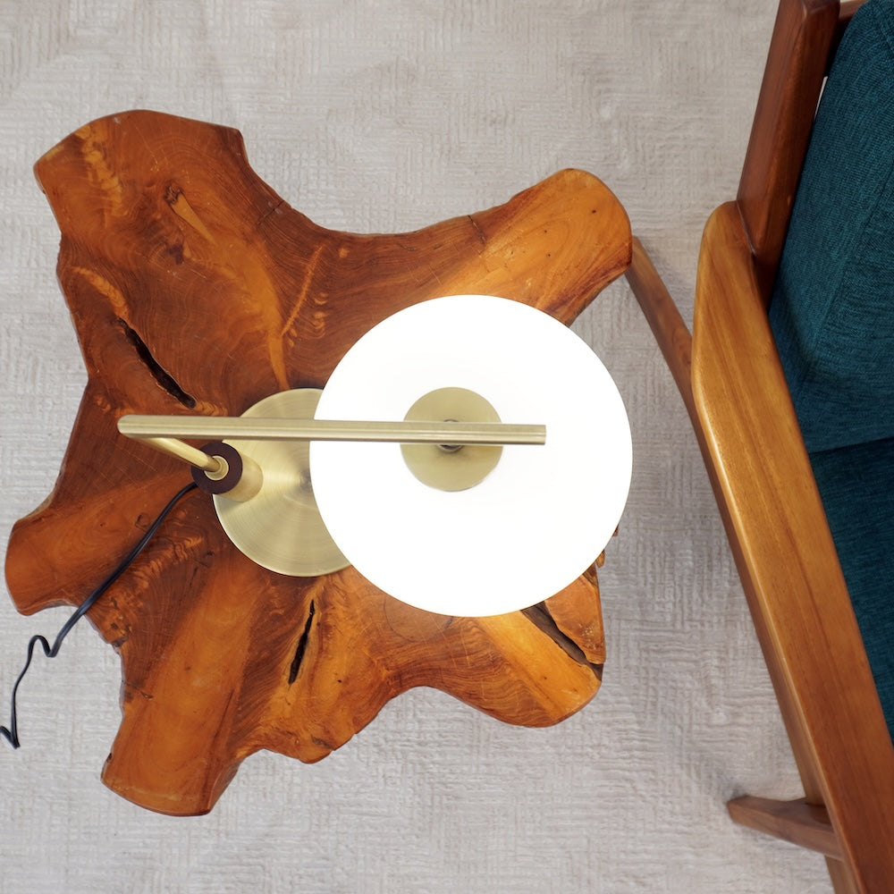 Wander Right Angle Glass Table Lamp - Bronze