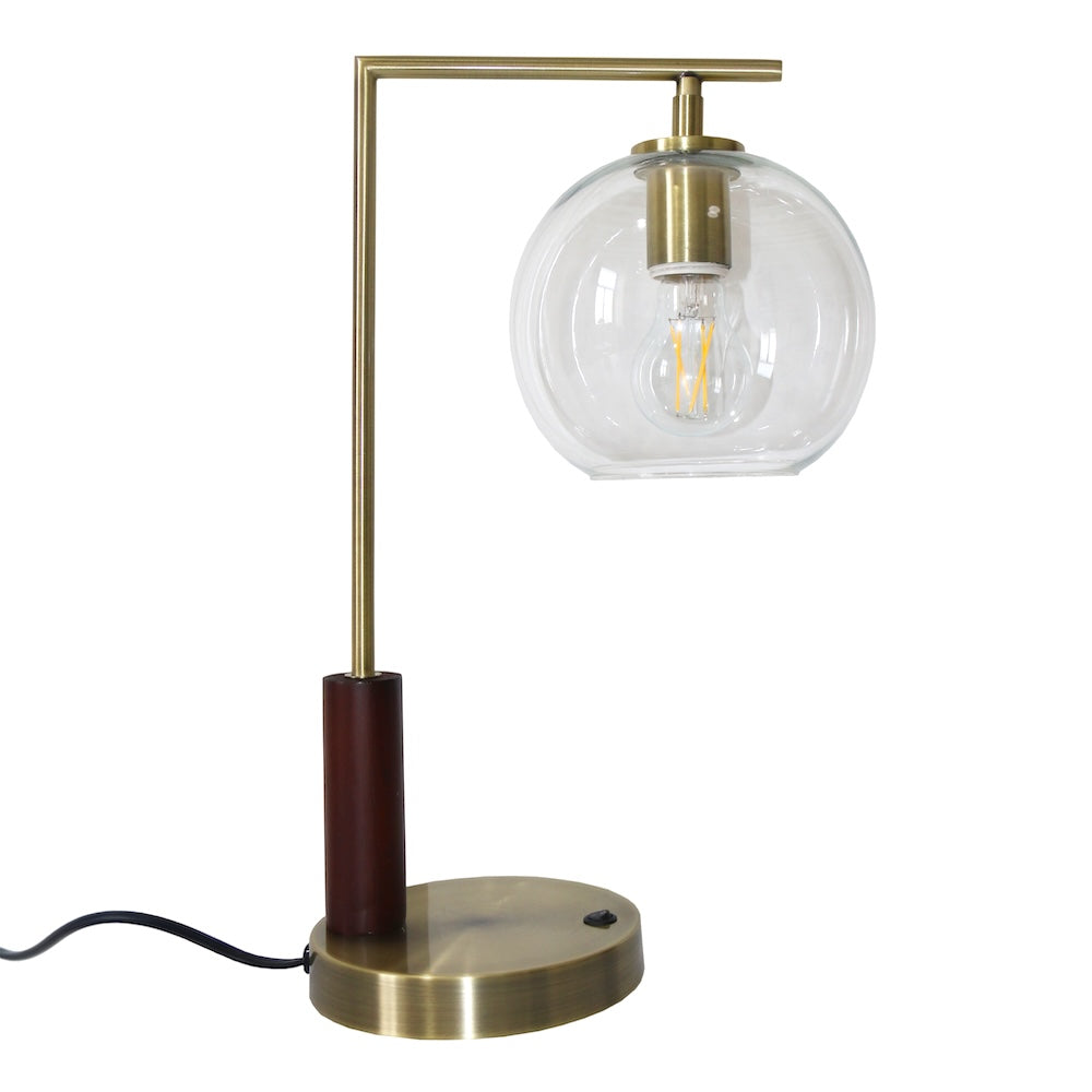 Wander Right Angle Glass Table Lamp - Bronze