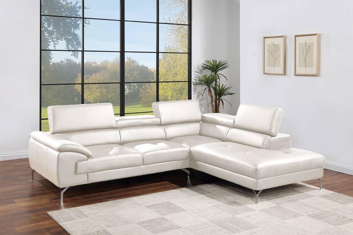 2-Piece Sectional Sofa (Whitefaux Leather) - F8446